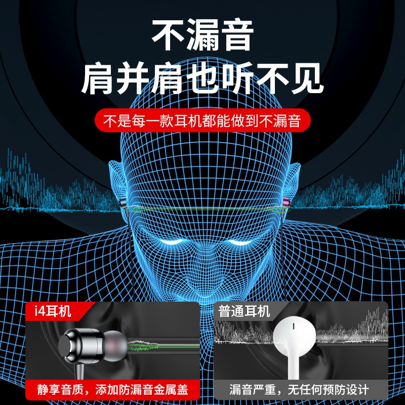 耳机入耳式原装正品有线适用于vivo华为oppo苹果6s手机