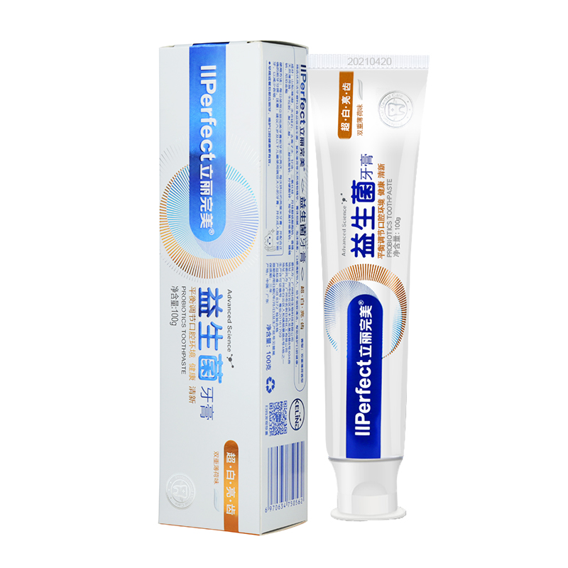立丽完美益生菌超白亮齿牙膏双重薄荷香型美白牙膏