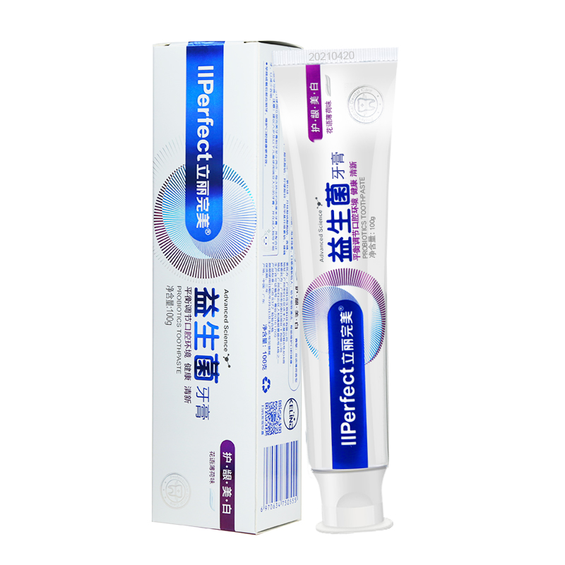 立丽完美益生菌护龈美白牙膏花语薄荷味
