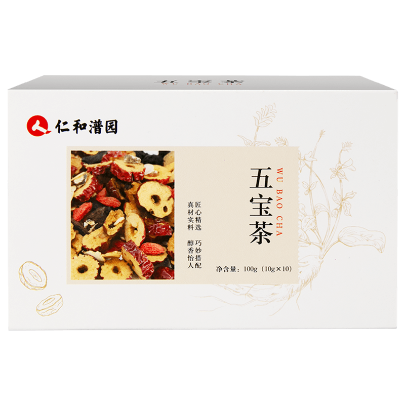 仁和五宝茶红枣枸杞黄精桑椹花茶人参玛咖补茶10g*10袋/盒